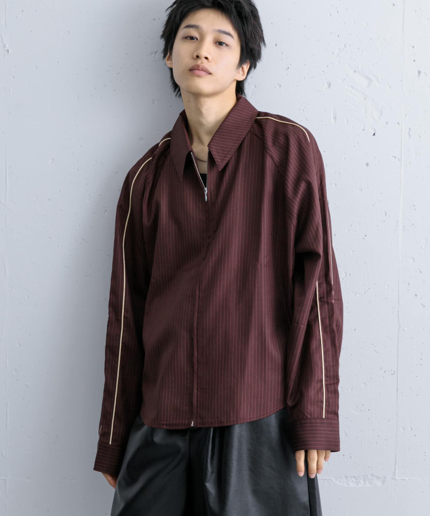 SENSE OF PLACE by URBAN RESEARCH「サイドラインピンストライプジップシャツ」|シャツ・ブラウス|