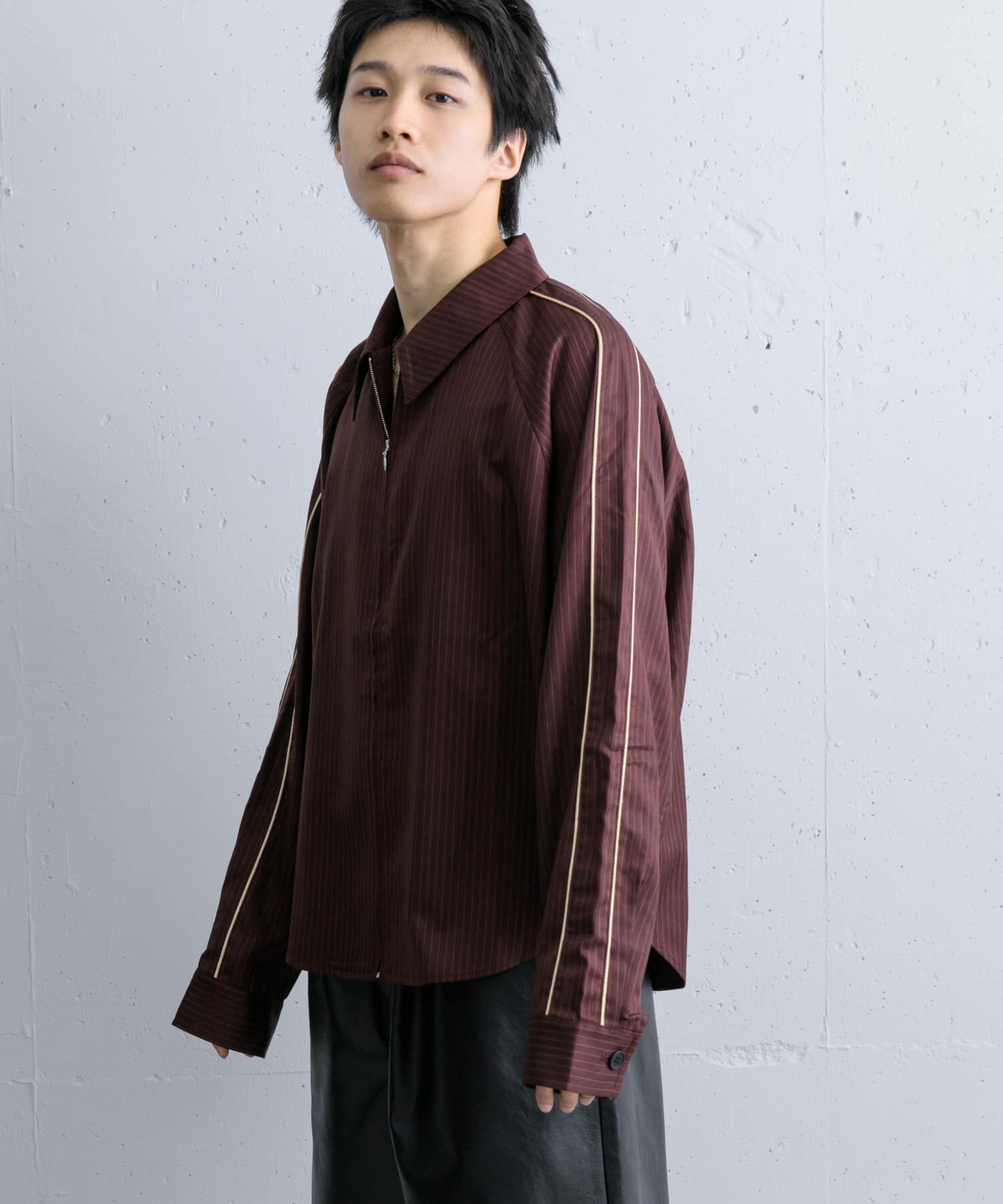 SENSE OF PLACE by URBAN RESEARCH「サイドラインピンストライプジップシャツ」|シャツ・ブラウス|