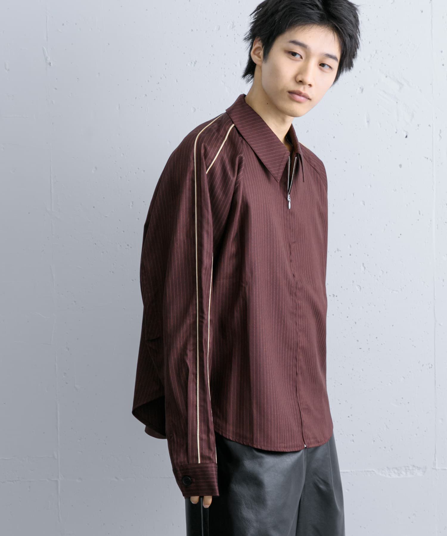 SENSE OF PLACE by URBAN RESEARCH「サイドラインピンストライプジップシャツ」|シャツ・ブラウス|