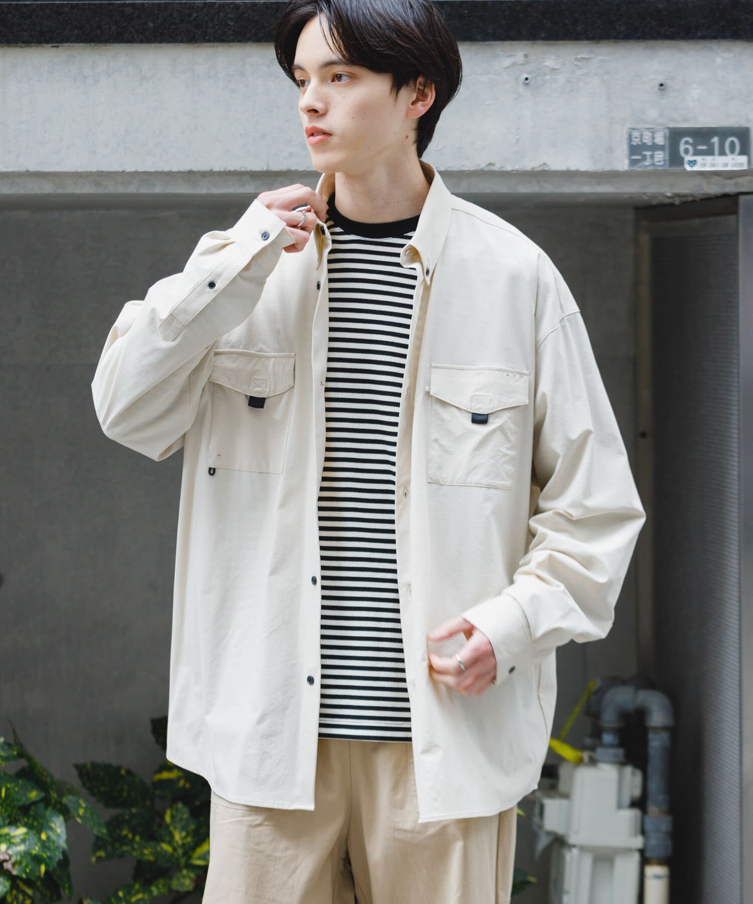 SENSE OF PLACE by URBAN RESEARCH「リップストップフィッシングシャツ」|シャツ・ブラウス|アイボリー