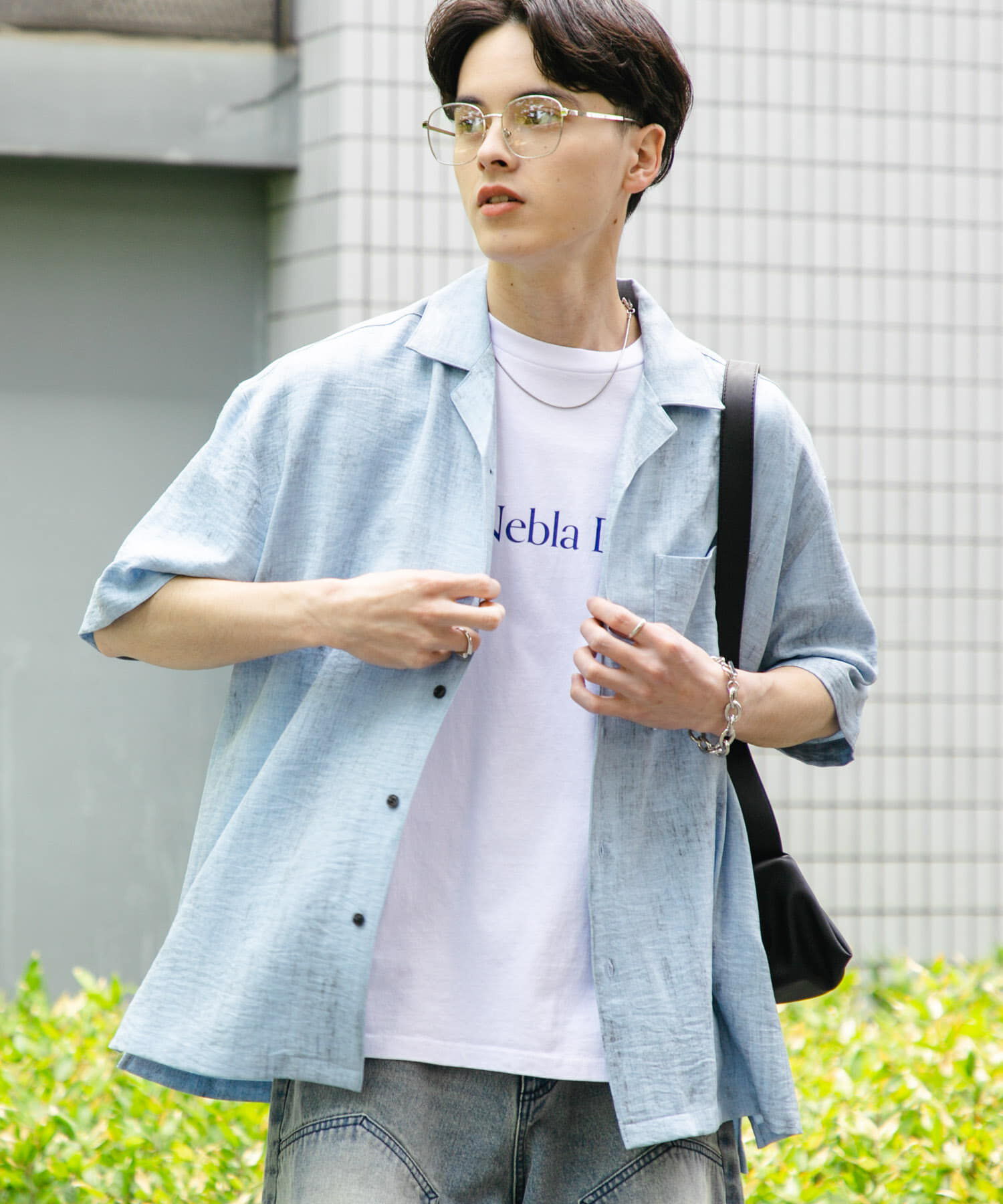 SENSE OF PLACE by URBAN RESEARCH「マーブルオープンカラーショートスリーブシャツ」|シャツ・ブラウス|