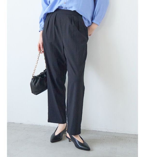  「ストレッチツータックテーパード」|その他|ブラック