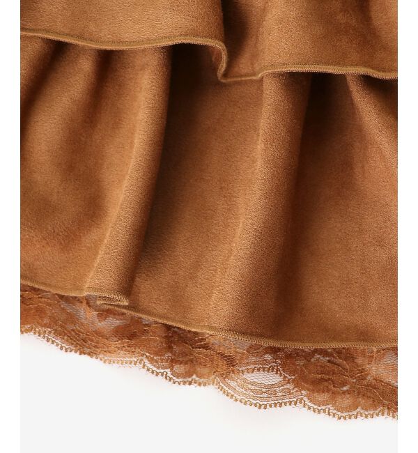  「ウエストリブ裾レースフリルミニスカート」|スカート|