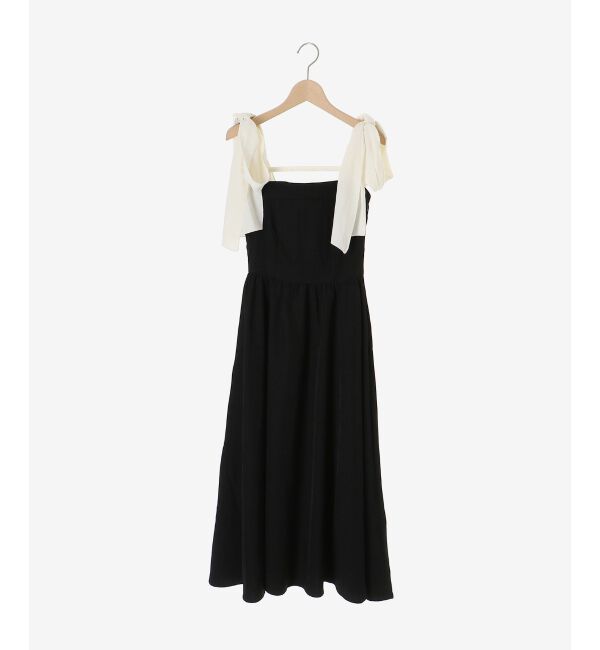  「◎配色肩リボンワンピース」|ワンピース|