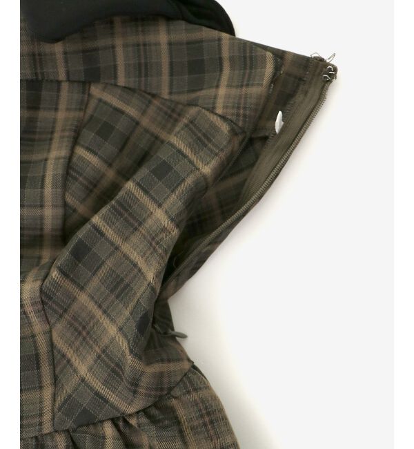  「◎配色肩リボンワンピース」|ワンピース|