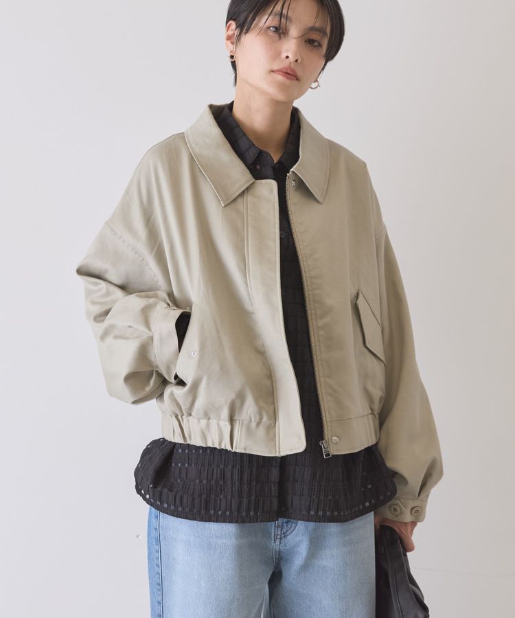 AMERICAN HOLIC「襟付きショート丈ブルゾン」|ブルゾン・スタジャン|Light Khaki