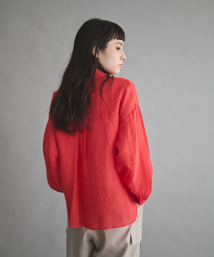 GARAGE OF GOOD CLOTHING「リネン切り替えポケットショート丈シャツ」|シャツ・ブラウス|