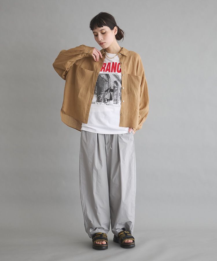 GARAGE OF GOOD CLOTHING「リネン切り替えポケットショート丈シャツ」|シャツ・ブラウス|