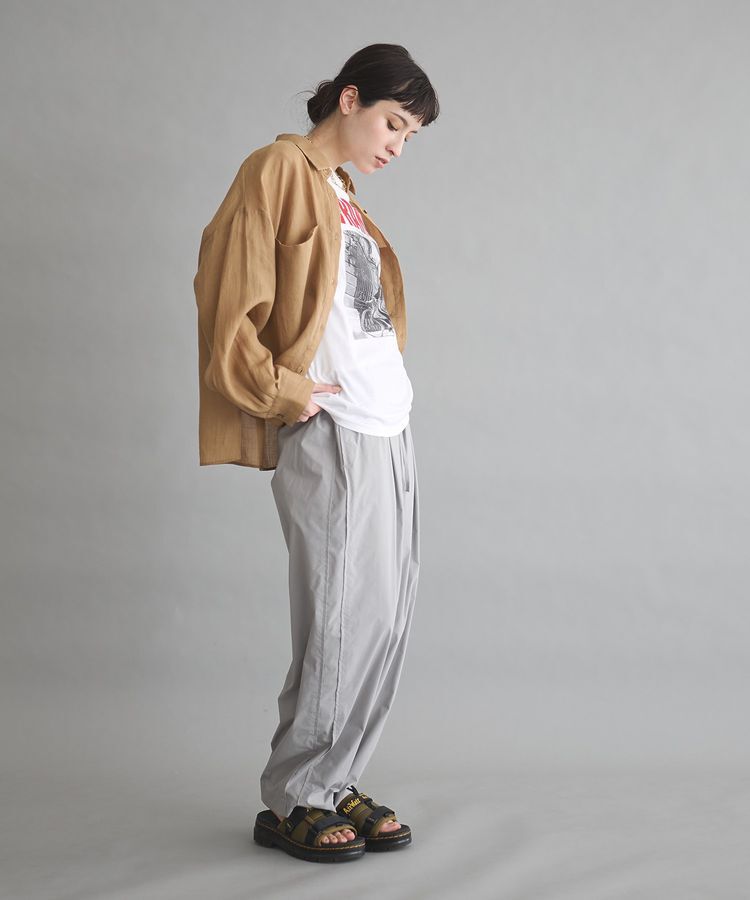 GARAGE OF GOOD CLOTHING「リネン切り替えポケットショート丈シャツ」|シャツ・ブラウス|