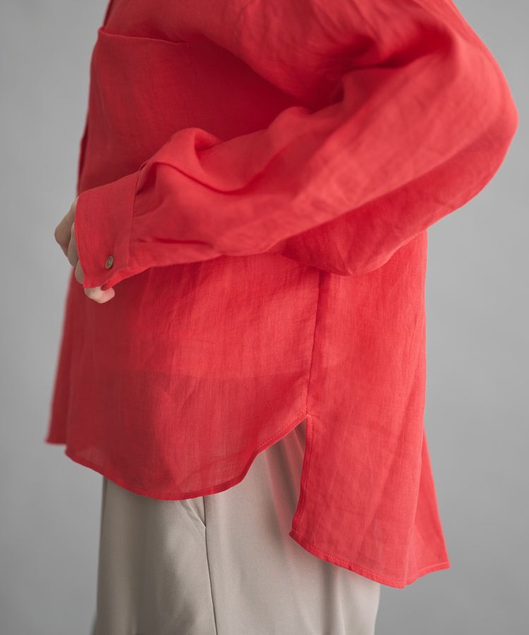 GARAGE OF GOOD CLOTHING「リネン切り替えポケットショート丈シャツ」|シャツ・ブラウス|