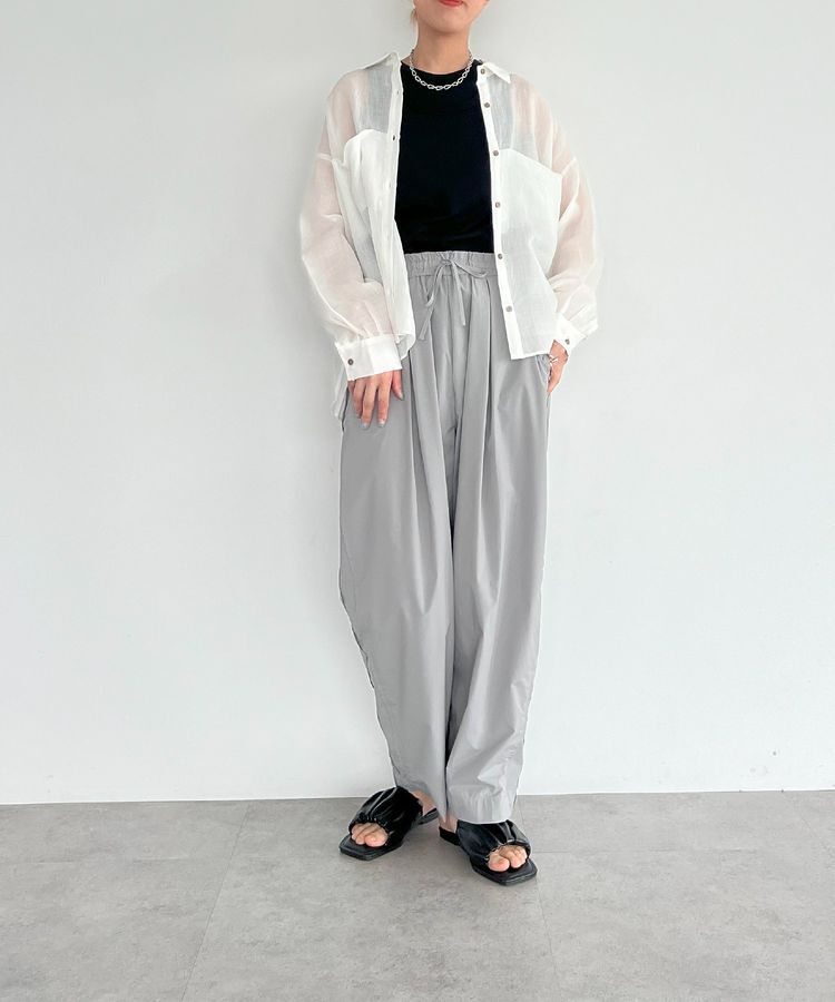 GARAGE OF GOOD CLOTHING「リネン切り替えポケットショート丈シャツ」|シャツ・ブラウス|