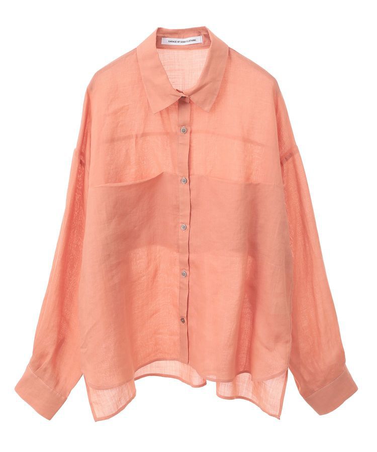 GARAGE OF GOOD CLOTHING「リネン切り替えポケットショート丈シャツ」|シャツ・ブラウス|