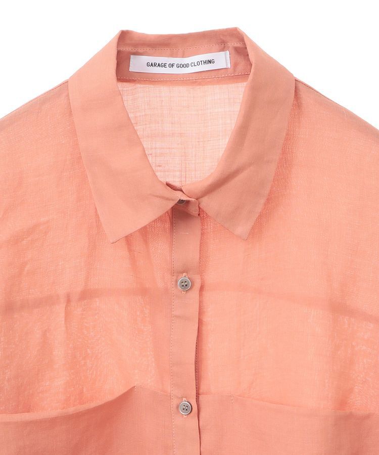 GARAGE OF GOOD CLOTHING「リネン切り替えポケットショート丈シャツ」|シャツ・ブラウス|
