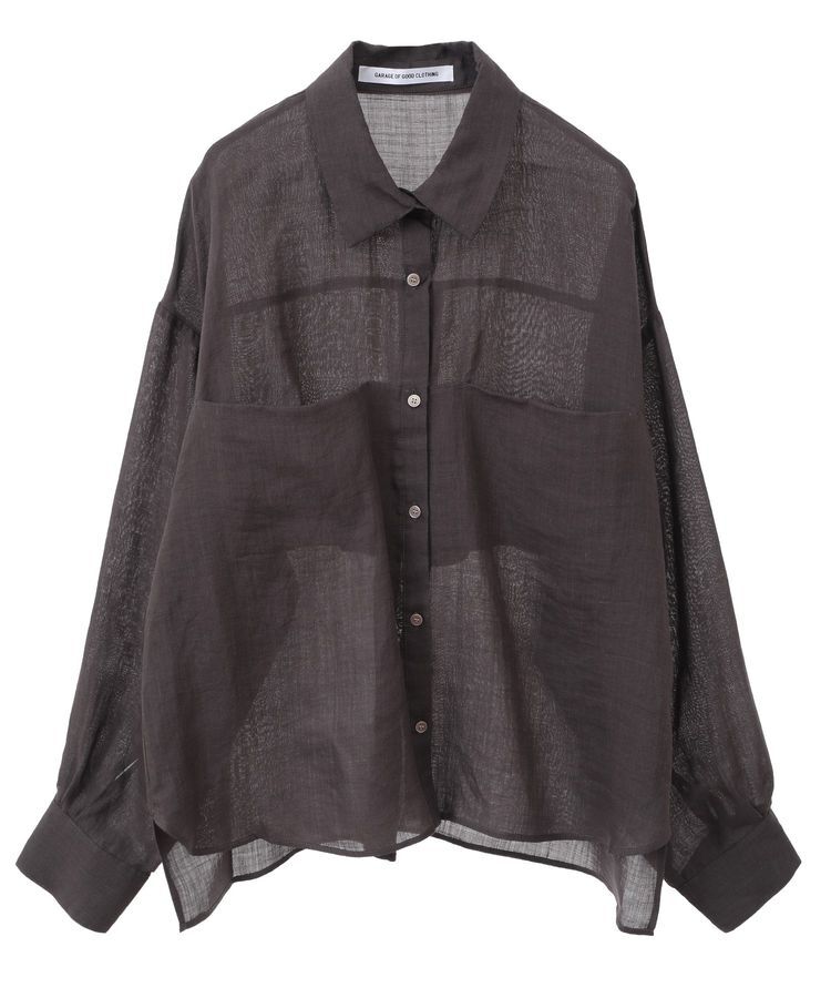 GARAGE OF GOOD CLOTHING「リネン切り替えポケットショート丈シャツ」|シャツ・ブラウス|