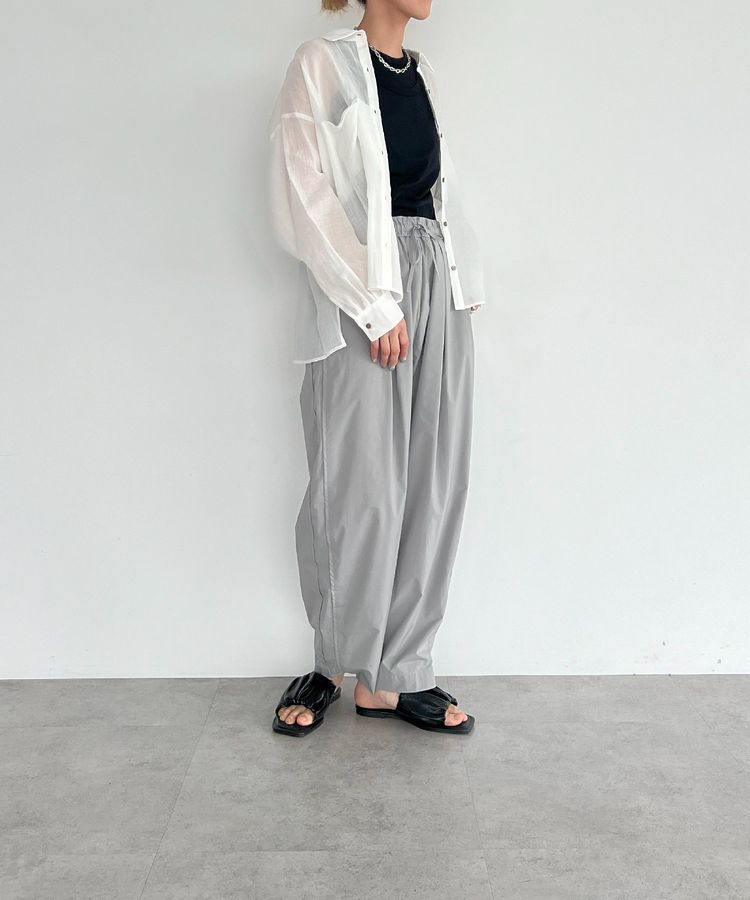 GARAGE OF GOOD CLOTHING「リネン切り替えポケットショート丈シャツ」|シャツ・ブラウス|