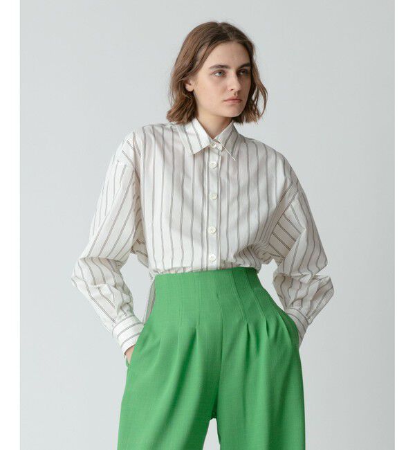 allureville「トリムストライプバックタックシャツ」|シャツ・ブラウス|