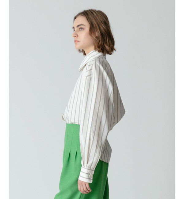 allureville「トリムストライプバックタックシャツ」|シャツ・ブラウス|