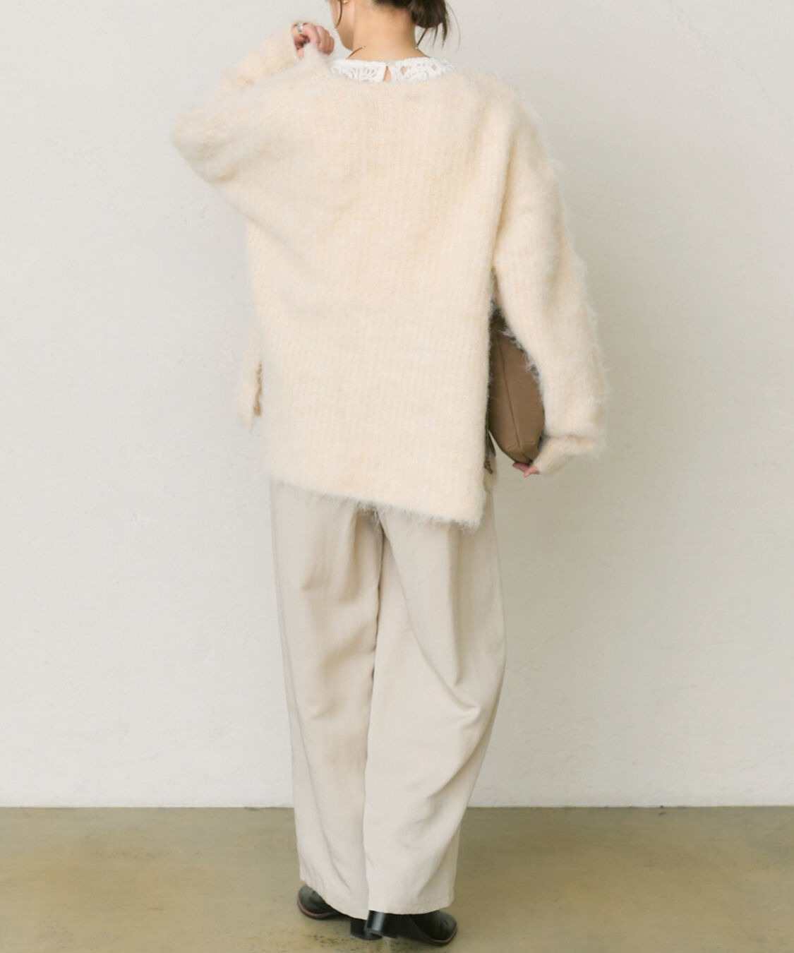  「起毛Vネックニットプルオーバー」|キャミソール|