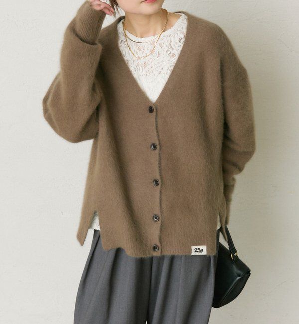  「【25th】FOXウールニットVネックカーディガン」|カーディガン|モカ