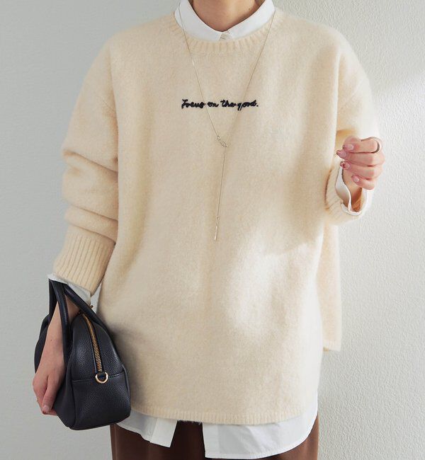  「ロゴ刺繍ニットプルオーバー」|キャミソール|