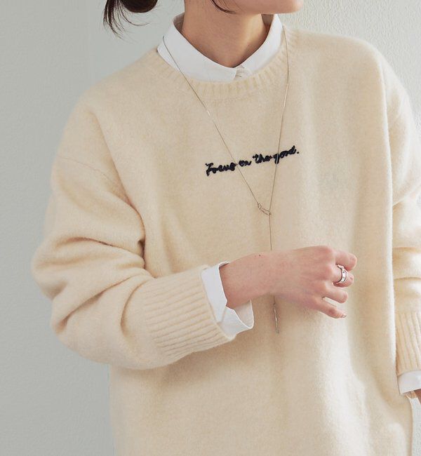  「ロゴ刺繍ニットプルオーバー」|キャミソール|