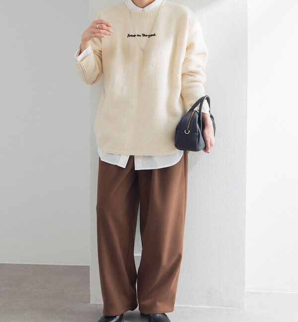  「ロゴ刺繍ニットプルオーバー」|キャミソール|