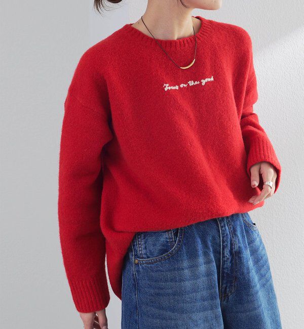  「ロゴ刺繍ニットプルオーバー」|キャミソール|