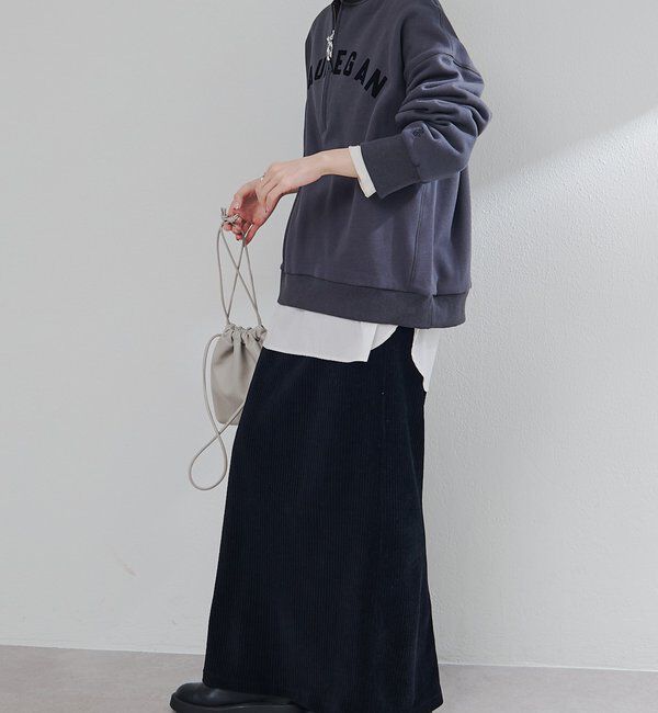  「フロッキープリントハーフジップ裏起毛スウェット」|プルオーバー|