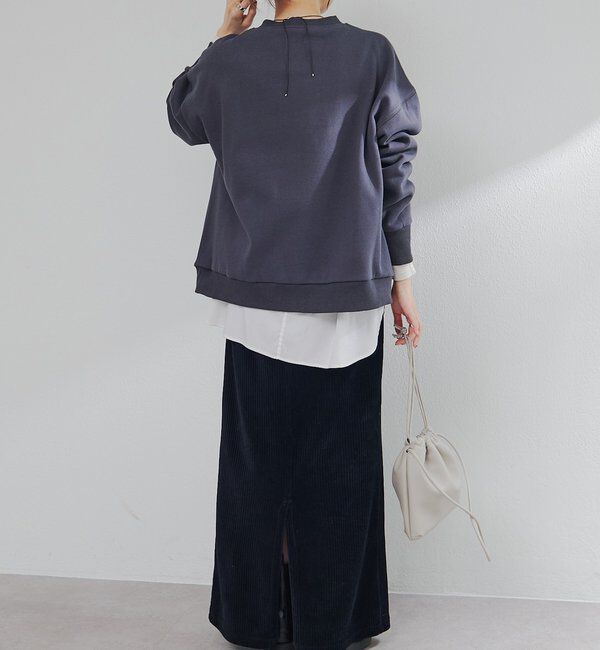  「フロッキープリントハーフジップ裏起毛スウェット」|プルオーバー|