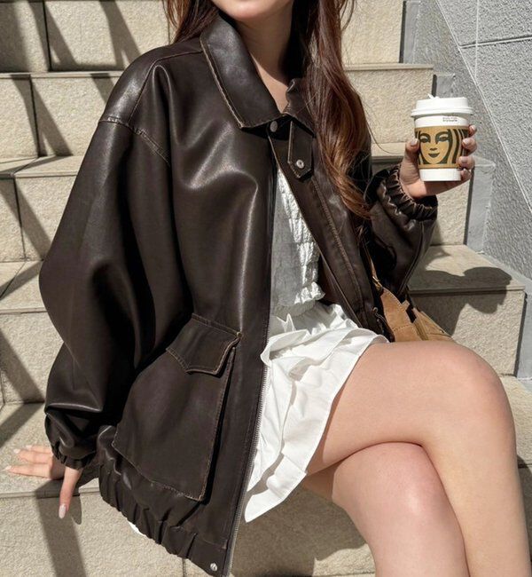  「フェイクレザージャケット」|ダウンベスト・ベスト|