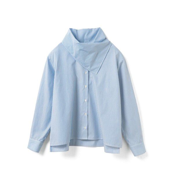 mizuiro ind「mizuiro ind ストライプスカーフカラーシャツ」|シャツ・ブラウス|