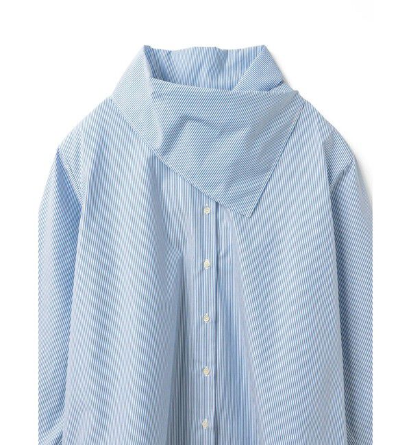mizuiro ind「mizuiro ind ストライプスカーフカラーシャツ」|シャツ・ブラウス|