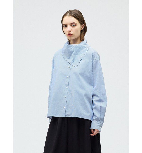 mizuiro ind「mizuiro ind ストライプスカーフカラーシャツ」|シャツ・ブラウス|