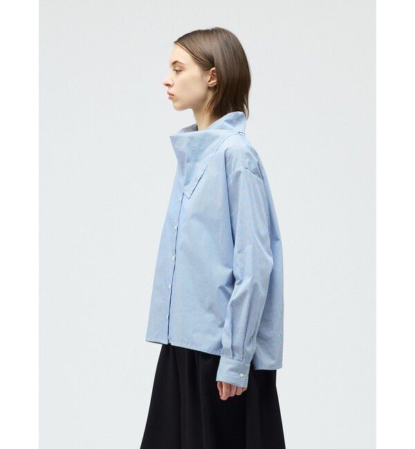 mizuiro ind「mizuiro ind ストライプスカーフカラーシャツ」|シャツ・ブラウス|