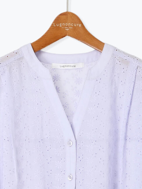 Lugnoncure「シフリー刺繍前開きブラウス」|シャツ・ブラウス|