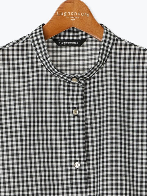 Lugnoncure「【イージーケア】無地/柄アソート金釦バンドカラーシャツ」|シャツ・ブラウス|