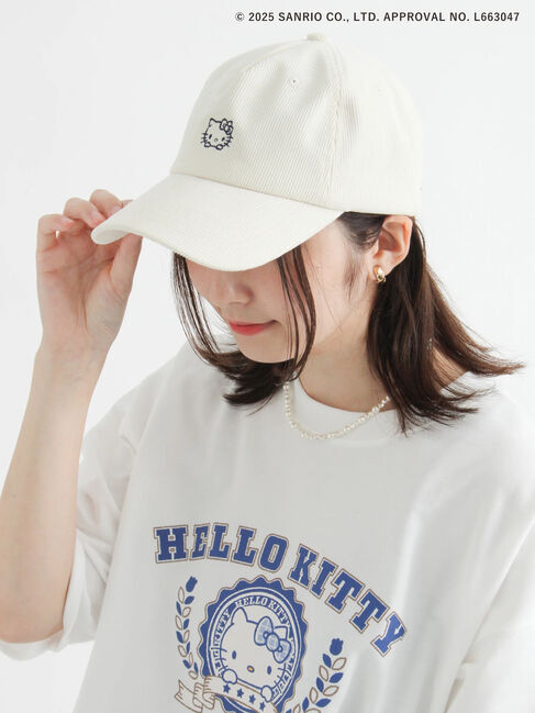 Te chichi TERRASSE「【HELLO KITTY】刺繍入りコーデュロイキャップ」|その他|オフホワイト