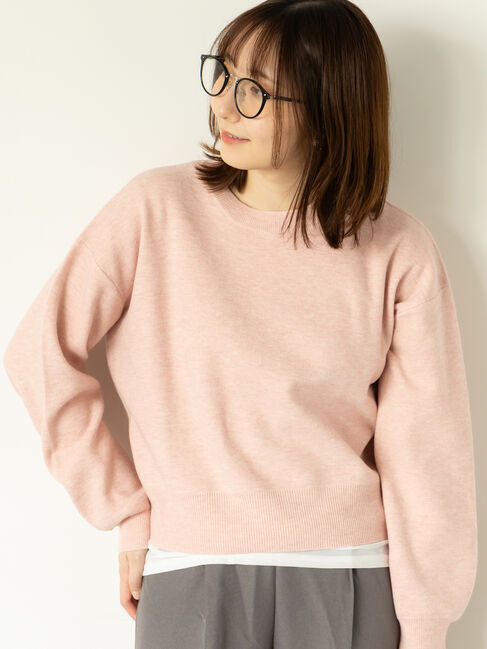 Te chichi TERRASSE「もちもちミラノリブクロップドクルーネックニット」|ニット・セーター|ピンク