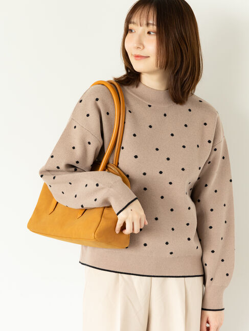 Te chichi TERRASSE「ドットジャカードハイネックニット」|ニット・セーター|