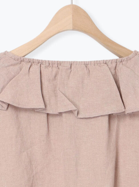 Samansa Mos2「【Slow linen】柄アソートフリルブラウス」|シャツ・ブラウス|