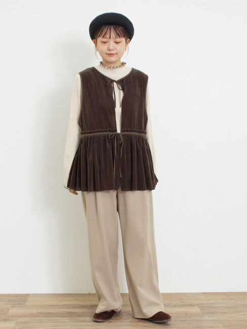 Samansa Mos2「透けベロア前後2WAYベスト」|ダウンベスト・ベスト|