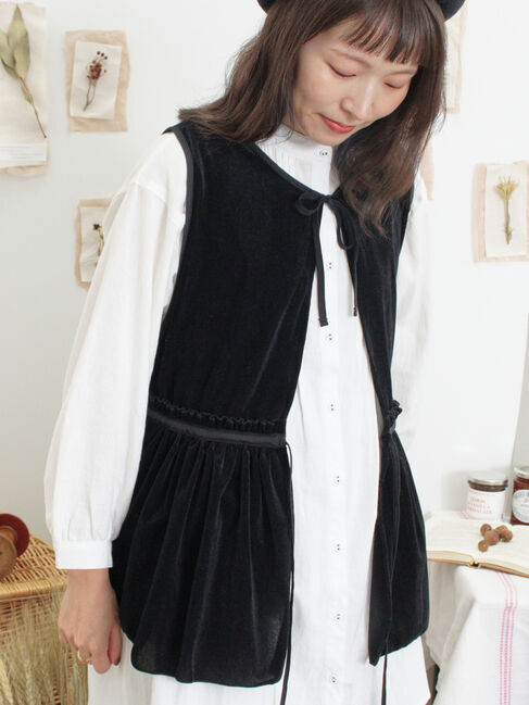 Samansa Mos2「透けベロア前後2WAYベスト」|ダウンベスト・ベスト|