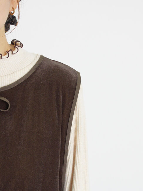 Samansa Mos2「透けベロア前後2WAYベスト」|ダウンベスト・ベスト|