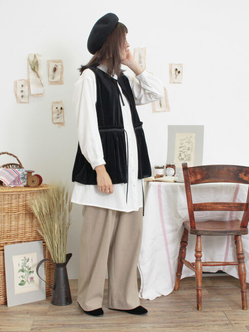 Samansa Mos2「透けベロア前後2WAYベスト」|ダウンベスト・ベスト|