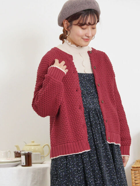 Samansa Mos2「ラーベン編み前後2WAYニット」|カーディガン|