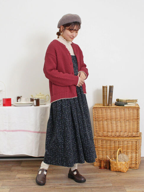 Samansa Mos2「ラーベン編み前後2WAYニット」|カーディガン|