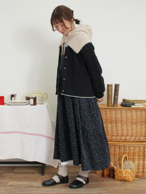 Samansa Mos2「ラーベン編み前後2WAYニット」|カーディガン|