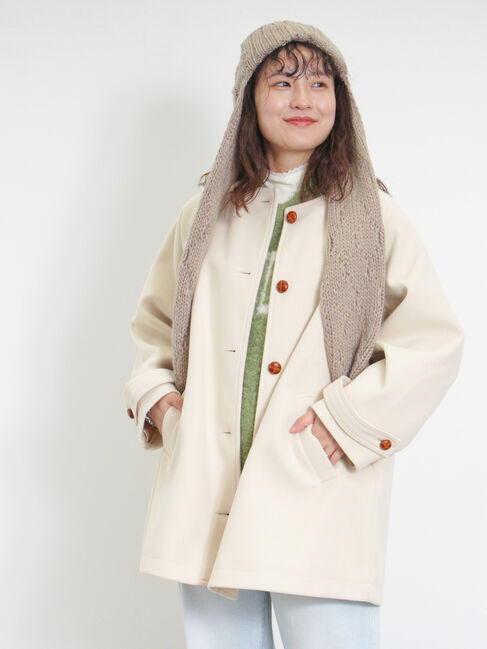 Samansa Mos2「ウーリーライクミドル丈クルーネックコート」|その他|