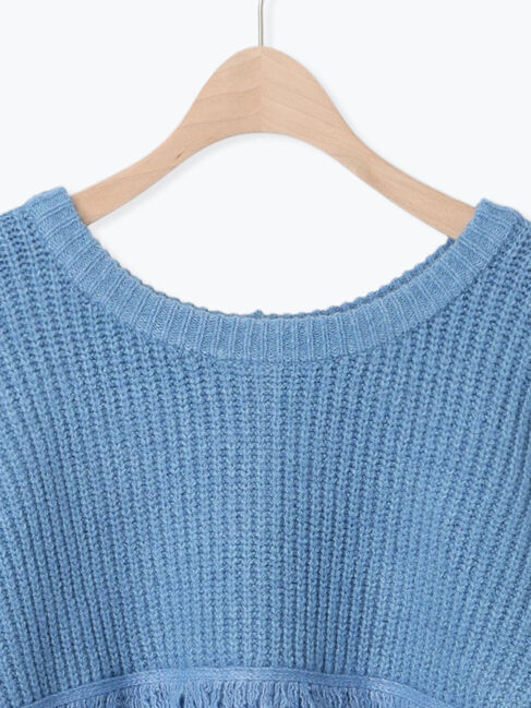 Samansa Mos2「フリンジ前後2WAYニット」|カーディガン|