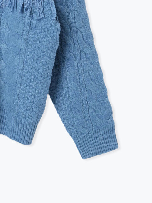 Samansa Mos2「フリンジ前後2WAYニット」|カーディガン|